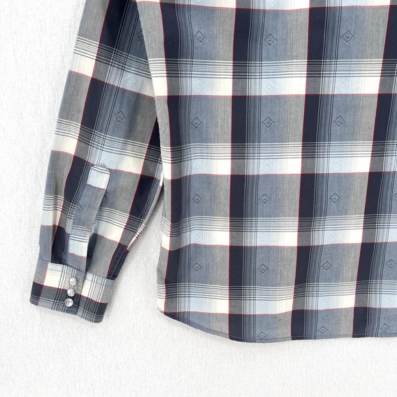 PENDLETON Shirt Mens Small Gray Plaid Frontier Western Pearl Snap Long Sleeve - Picture 8 of 12